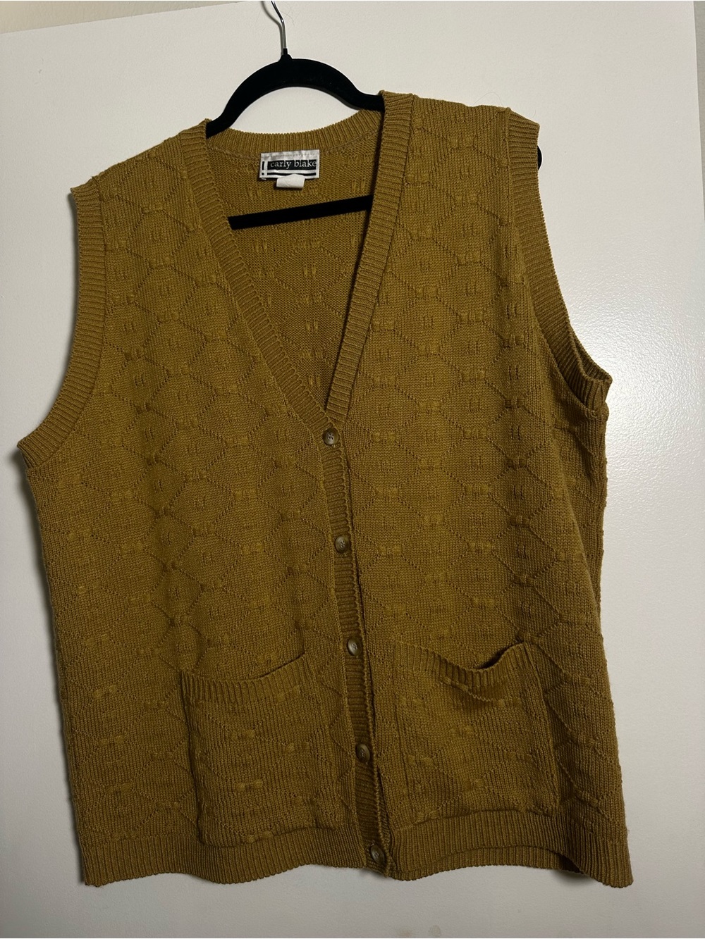 Yellow Knit Sweater Vest Jumper XL